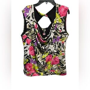 New Directions Multicolor Floral Blouse 1X